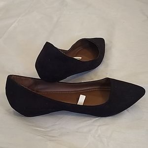 Black suede flats